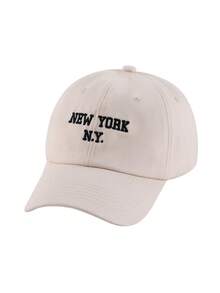 1pc Women's Letter Embroidered Baseball Cap, Fashionable Versatile Adjustable Snapback Hat For UV Protection