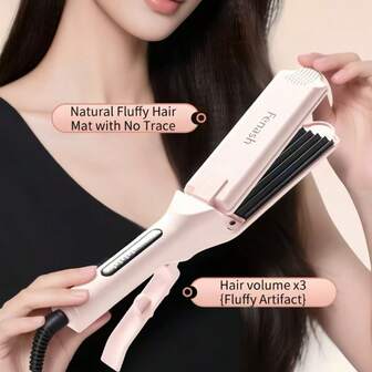 Hair Crimper For Women Fluffy Hairstyle,6 Teeth Corrugated Iron Crimped Hair Styling Tool,Salon Professional Temperature Control Hair Curler