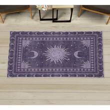Retro Mid Century Abstract Pattern Rug On Ivory Background, Dark Orange And Reseda Green, 4' X 5' 5", Ideal For Bedroom, Dorm And Living Room - 深靛藍 - 查看 1