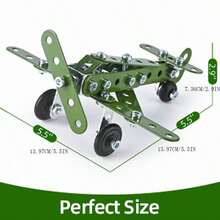 Bộ 166 khối xây dựng mô hình quân sự 4 trong 1, đồ chơi lắp ráp khối hợp kim cho trẻ em - màu xanh lá - Xem 9