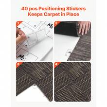 Piastrelle per moquette 609,6 x 609,6 x 6 mm, confezione da 24, moquette modulare con una superficie di 9 m², pavimentazione in moquette, facile sostituzione fai da te per soggiorno e ufficio, grigio e marrone - Marrone cenere - Visualizzare 3