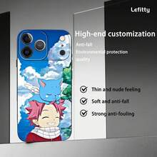 Japanese Anime F-FAIRY TAIL Phone Case Covercompatible with   17 16 15 14 13 12 11 Pro Max Plus Mini Black Frosted Soft Shell Funda,Covercompatible with  17 Hülle, 17 pro Hülle, 17 promax Hülle