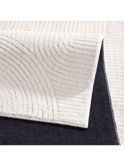 Taracarpet Short Pile Boho Sk Polyester Vloerkleed In 3D Look, Washable, Easy To Clean Robust, Ideal Living Room, Bedroom Children's Also As Bath Mat, Anthracite Waves, 050 080 Cm view 5