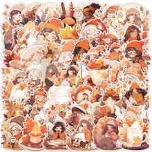 50pcs Autumn Leaf Doodle Stickers, Creative Stickers For Car, Phone, Cup, Stationery, Wholesale Scrapbook Supplies Scrapbook