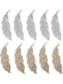 EstiloParches Adhesivos Para Planchar En Forma De La Hoja, 5 Piezas Parche Adhesivo Con Diamantes De ImitacióN Adornos Parche Para Ropa Jeans DecoracióN De ReparacióN (Oro)VersióN Mejorada - Pago - Ver 10