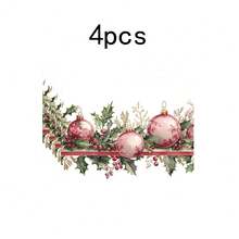 1pc/4pcs/6pcs/100pcs Christmas Holly Berry And Ball Pattern Printed Placemats, Heat-Insulating Placemats, Suitable For Home Decoration, Holiday Dining, Kitchen And Party Decoration, Party Placemats, Can Be Given As Gifts - Multicolor - View 11