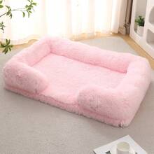 1pc LANGXINGCS Winter Warm Pet Bed, With Sofa Backrest Long Plush Square Dog Bed, With Egg Sponge Soft Warm Cat Sofa, Suitable For Small, Medium And Large Cats And Dogs - Multicolor - View 38