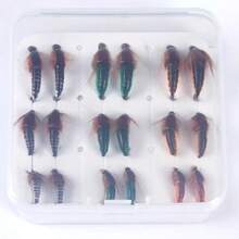 3-Pack Caddisfly Nymph Fly Fishing Lures, Realistic Salmon Imitation With Soft Feathers, Hand-Tied Hooks For River Stream Fishing, Beginner Fly Tying Kit With Instruction Guide - 12# - View 4