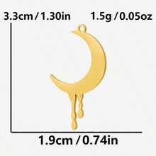 2pcs Heart Lock & Crescent Moon Pendant, 304 Stainless Steel Charm Jewelry Making Supplies, Witch Heart Moon Pendant, DIY Necklace, Keychain, Earrings, Bracelet Decoration, 18k Plated PVD, Unisex