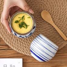 1 pièce Bol de cuiseur à vapeur en céramique, bol de couvercle de cuiseur bain-marie de style japonais pour restaurant et hôtel, bol à soupe mini pour usage domestique - Multicolore - Voir 3