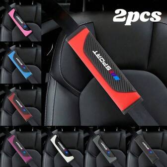 2 st bilbältesskydd, axelkuddar, vadderade överdrag i kolfiberkonstläder