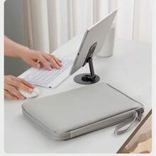 10,9-tums surfplattefodral, bärväska för iPad Pro M2/M1, Surface Pro 10,3-tums X/9/8/7/6, med fickor för tillbehör (10,9 tum, PU-grå)