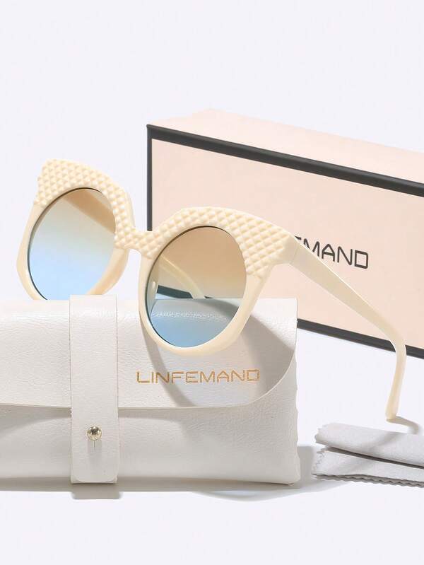 LINFEMAND Okulary przeciwsłoneczne LINFEMAND o unikatowym wzornictwie, duże, ozdobne i modne, unisex, odpowiednie na letnią plażę, na co dzień, na imprezę, na festiwal