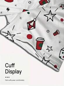 男士 3D 印花短袖圣诞老人礼物节日休闲时尚 T 恤 - 彩色 - 查看 2