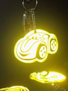 10 piezas Llavero reflectante con forma de coche lindo, adecuado para equipaje, mochilas, llaveros - Accesorio duradero para viajes nocturnos y actividades al aire libre