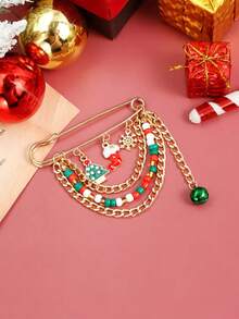 Eine Legierungs-Weihnachtsbrosche, Weihnachtsmann-Weihnachtsbaum-Anhänger, Anstecknadel-Accessoires für Frauen. Geschenk