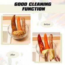 Vegetable Brush,4pcs Potato Scrubber Brush, Vegetable Brush Scrubber For Food, Soft Bristle Brush For Potato_Carrots_Lotus Root - trắng - Xem 5