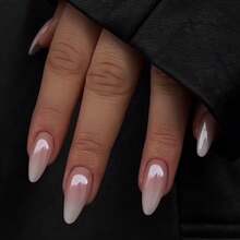 2026hot-Pink Ombre French Tip Press On Nails - Short Square Blush Gradient False Nails, Soft Glam Manicure Set, Easy Apply Nails Women - JP3258[膠水款] - 查看 2