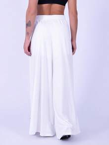 Rocca Fitness Long, Wide-Leg Microfiber Trousers By Fluit, Elegant Women's Fashion. - 白色 - 查看 3