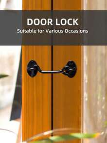 1/4pcs 4-Inch Barn Door Lock Hardware, Slide Lock Eye Hook Latch With Screws, Rust-Resistant Metal Latch For Privacy Hook Locks For Interior Doors, Windows, Wood Fences, Garage Doors