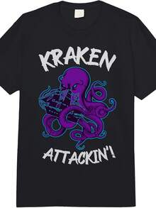 Kraken Attacking Release The Kraken Gifts For Boys Girls Kid  Adult Heavyweight T-Shirt - Style 5 - View 1