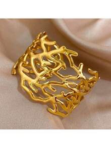 Elegant, Modern, Minimalist Women's Bracelet, For Chic Women, Versatile, Ideal For Light Looks, Summer, Sun, Gifts, Valentine's Day, Accessories, Jewelry, Openwork, Geometric, Stylish, Casual, Fashion, Fashion - 金色 - 查看 7