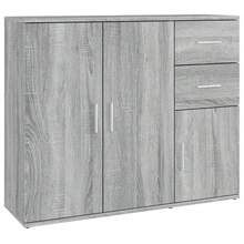 vidaXL Sideboard Grau Sonoma 91x29,5x75 Cm Holzwerkstoff - Grey - View 2