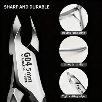 1pc Silvery Stainless Steel Cuticle Nipper - 5mm Trimming Tool With Sharp Blades, Manicure Scissors For Dead Light Beige Removal, Toenail Clippers For Thick Toenails, Precision Nipper For Nails, Rust-Resistant & Durable Construction, Ideal For Nail C
