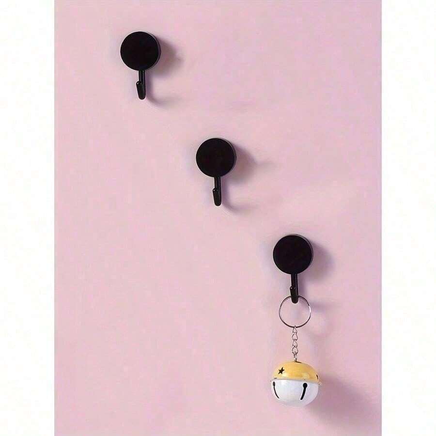 Set Of 5 Hook Garland Hanger Wreath Holder For Refrigerator, Freezer, Metal Door, Glass Door Surface, Key, Office, Home Kitchen Party Hanging Supplies Decoration (Black, 2.7 Inch) For Christmas And Halloween - Black - View 1