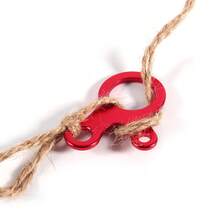 Set de 10 tensores de cuerda de aluminio para toldo de camping, ganchos para colgar y asegurar, accesorios resistentes y fáciles de instalar. - Rojo - Ver 6