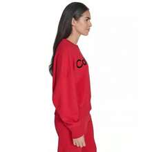 Calvin Klein Women's Performance Flocked Logo Pull-On Sweatshirt | - 紅色 - 查看 3