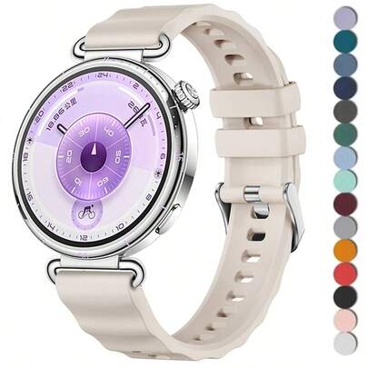 شريط ساعة سيليكون 18 مم، متوافق مع ساعة Watch GT6 GT5 41 مم؛ شريط رياضي ناعم، متوافق مع ساعة Watch GT4 41 مم/GT5 Pro 42 مم؛ شريط ساعة/سوار