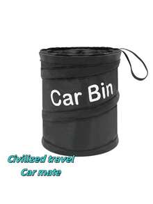 1 Stück kompakter schwarzer zusammenklappbarer Auto-Mülleimer - auslaufsicher, strapazierfähiger Mülleimer aus Oxford-Gewebe mit einfachem Aufhängesystem für Auto, Camping, Picknick und Büronutzung, Auto-Mülleimer