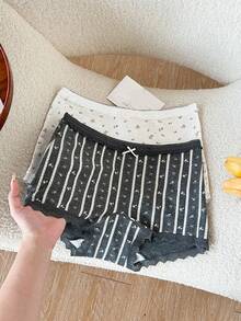 6 pezzi Boxer donna vita media, comodi e traspiranti, design vita media semplice, stile unico.