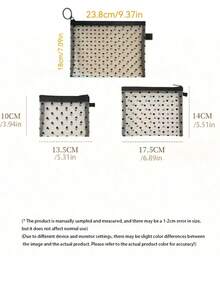 3 piezas Bolsa de maquillaje minimalista y de alta calidad, mini y portátil con forma de corazón acolchado, bolsa de almacenamiento para lápiz labial y brochas de maquillaje, organizador de maquillaje pequeño con forma de corazón transparente, regalos para mujeres, regalos de Navidad, ideas de regalo para mujeres - Negro - Ver 8