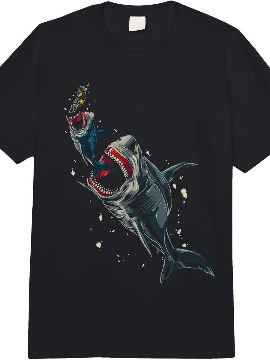 Ocean Sea Monster Hunting Megalodon S Dr Gift Shark Adult Heavyweight T-Shirt - 款式26 - 查看 1