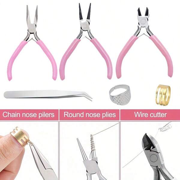 3/4pcs Jewelry Making Plier Tool Set - Includes Pointed Nose Pliers, Round Nose Pliers, Wire Cutters, Jump Ring Opener, Awl And Tweezers - Durable DIY Beading And Wrapping Craft Tools, Suitable For Necklaces, Bracelets, Jewelry Repair And Creation - Perfect Gift For Crafters, Ideal For Christmas, Valentine's Day And Mother's Day