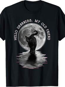 Black Cat Moon Halloween O Darkness My Old Friend T-Shirt - 款式3 - 查看 1