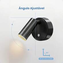 Kit Of 2 Wall Sconces For Bedroom Wireless Rechargeable Magnetic Reading Led Night Light - Black - View 8