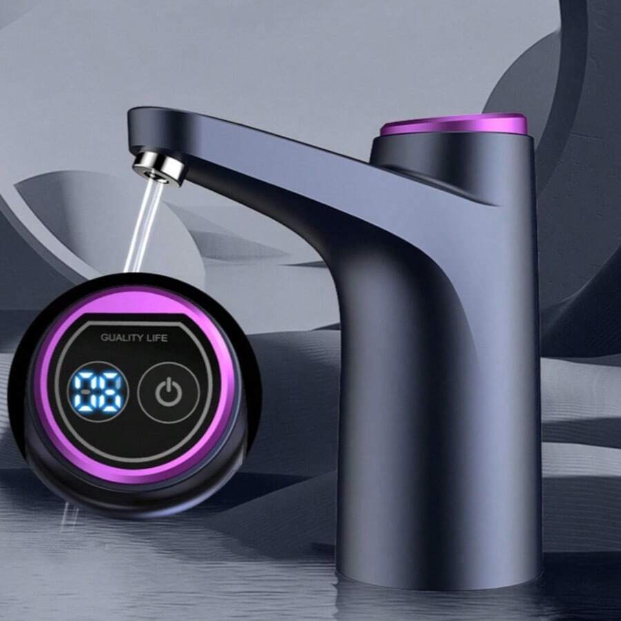 Bomba automática de agua potable | Dispensador de agua para botellas | Dispensador de agua eléctrico portátil sin BPA | Bomba para botellas de agua - Negro - Ver 1
