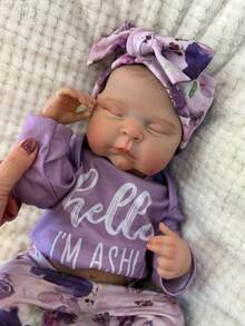18 Inch/45 Cm Adorable Peaches Full Body Silicone Vinyl Reborn Doll - Handmade 3D Painted Lifelike Sleeping Newborn | Artist-Painted, Collectible Gift, Anatomically Accurate