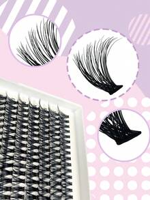 280PCS 40D Natural Lash Clusters Balck Band Eyelash Cross Style Fox Eye Clusters Wispy Lashes Clusters 9-16mm Cluster Eyelash Extensions Individual Lashes Natural Look Eye Easy To Wear Suitable For Those Who Love Beauty - Black - View 6