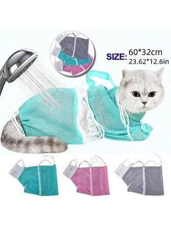 1/2/3 Color Random Washing Cat And Dog Bag Cat And Dog Bathing Artifact Cat And Dog Bathing Bag Fixed Bag Cat And Dog Cleaning Beauty Tools Pet Store Supplies.