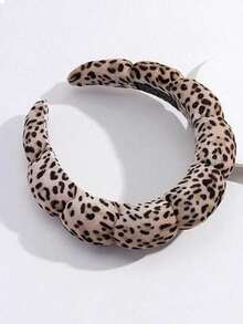 Diadema con estampado de leopardo, diadema de maquillaje, pinza para el cabello para el cuidado facial de las mujeres, regalo de spa, fiesta, salida casual, compacta y ligera, diadema, aros para el cabello