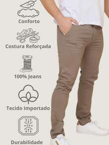 Men's Twill Pants Men's Sportswear Thin Pants With Lycra Elastane - 卡其色 - 查看 5
