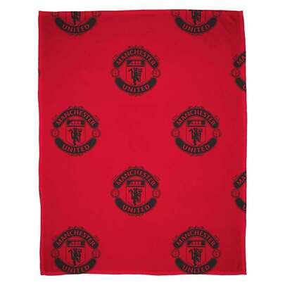 Manchester United FC Classic Rotary Fleece Blanket (Red/Black) - 100% Polyester - (AG3601)