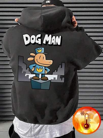 1pc Boys' Casual Printed Pullover Hoodie Sweatshirt, Comfortable Thick Warm Outerwear For Students, Autumn/Winter