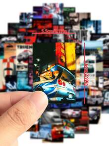 50/100 张 JDM 日本汽车海报贴纸，汽车改装文化，防水 PVC，适用于信封、汽车装饰、派对装饰、标签、贴纸、剪贴簿、笔记本电脑、行李箱、吉他、水瓶、手机壳、时尚装饰