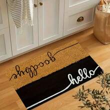 1pc In Black And Coconut Yellow Design - Various Festive Occasions| Durable Flannel Material, Available In Multiple Sizes.Suitable Living Room, Bedroom, Office, And Indoor/Outdoor Decoration As A Welcome - 黑色 - 查看 7
