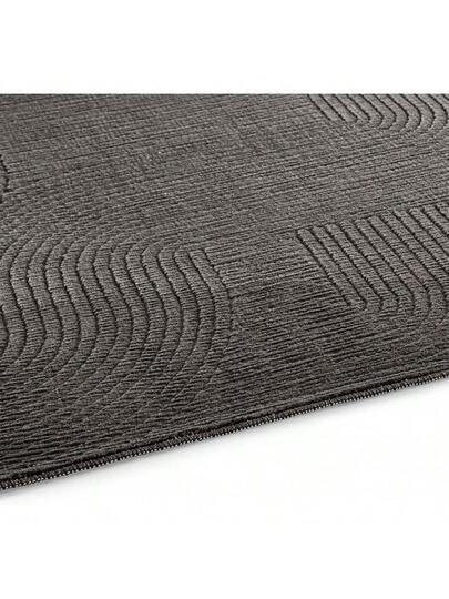 Taracarpet Short Pile Boho Sk Polyester Vloerkleed In 3D Look, Washable, Easy To Clean Robust, Ideal Living Room, Bedroom Children's Also As Bath Mat, Anthracite Waves, 050 080 Cm view 4